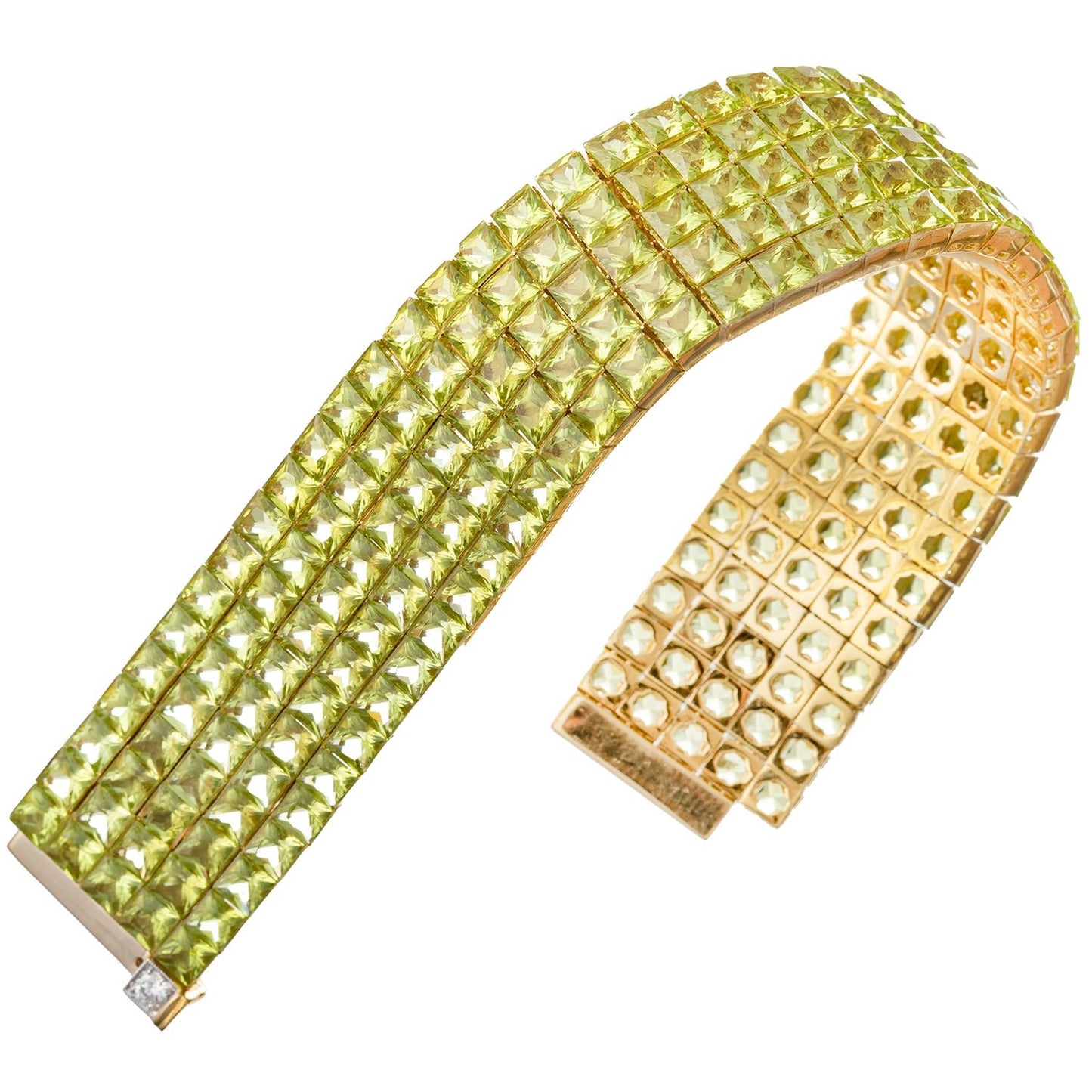 Estate Collection - Invisibly-Set Peridot Line Bracelet