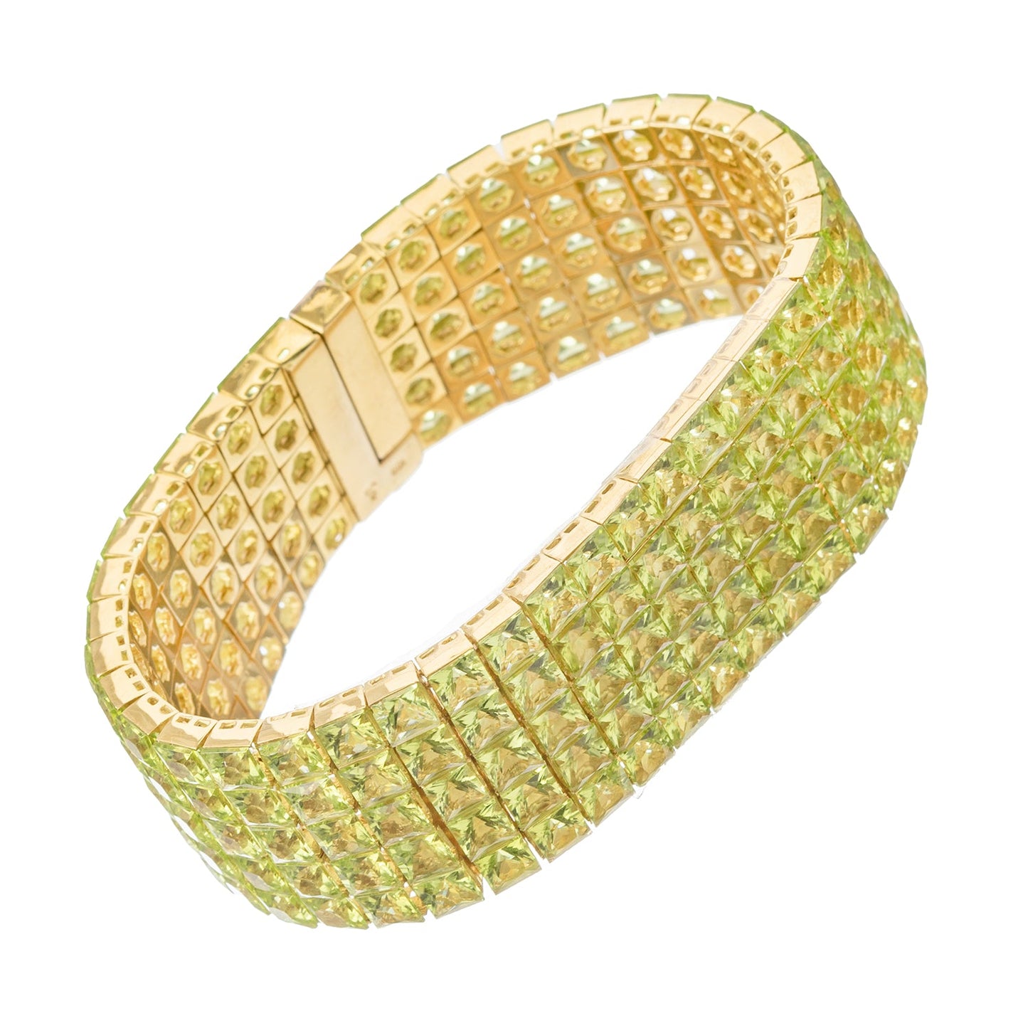 Estate Collection - Invisibly-Set Peridot Line Bracelet