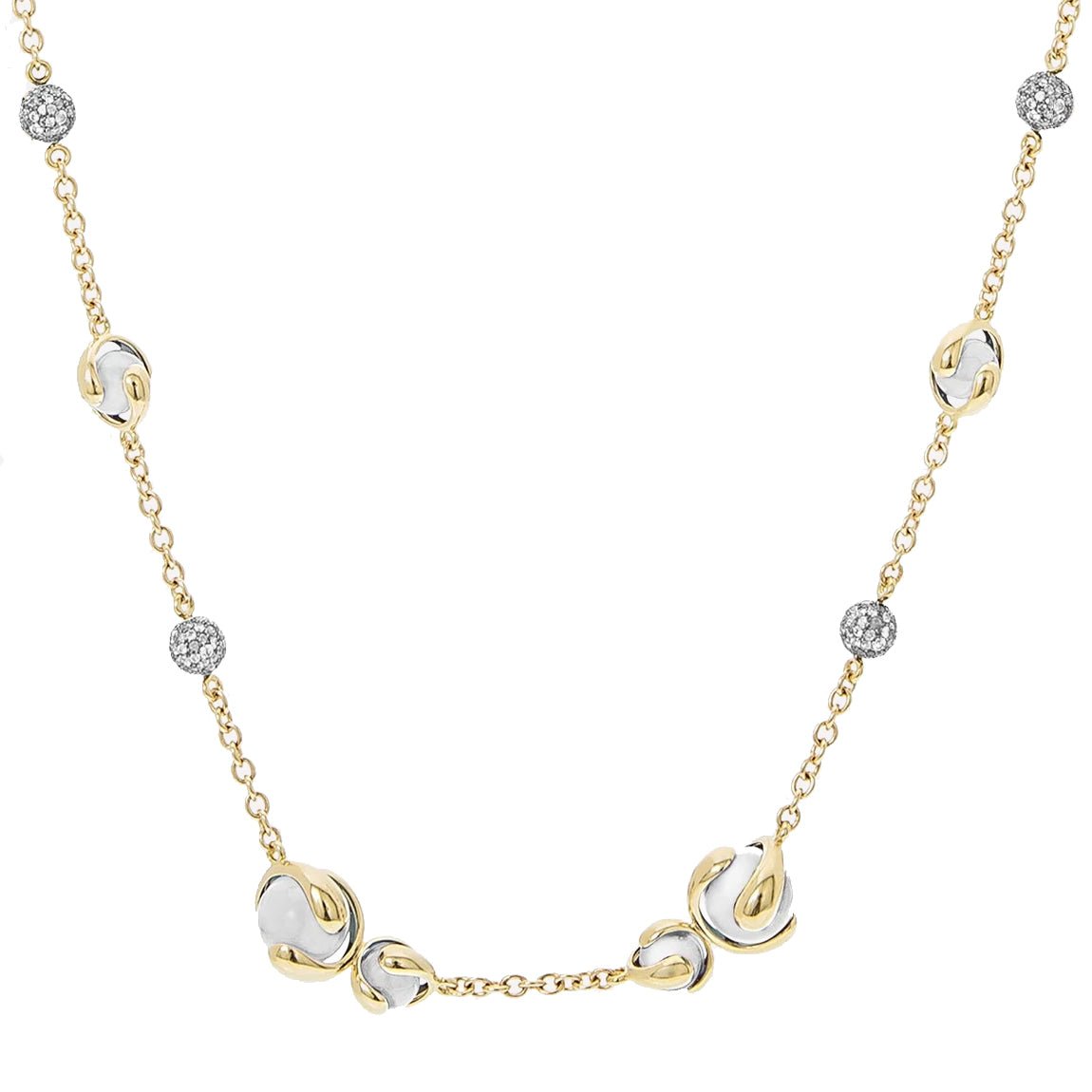 Estate Collection - Marina B White Agate Diamond Cardan Necklace