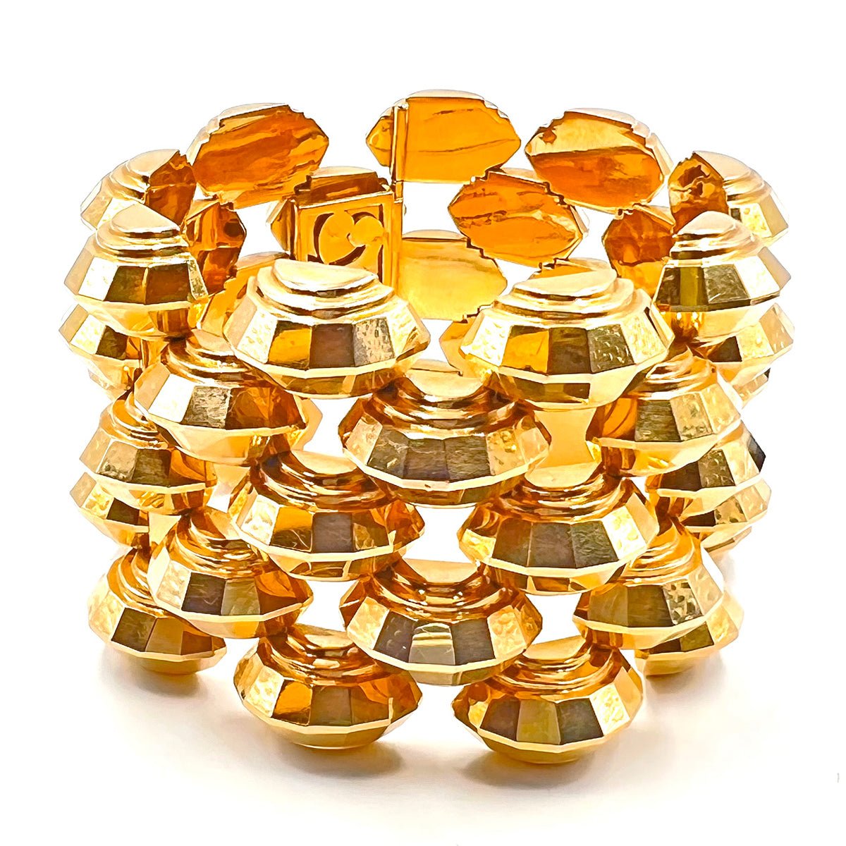 Estate Collection - Retro 18k Rose Gold Wide Turbo Design Bracelet