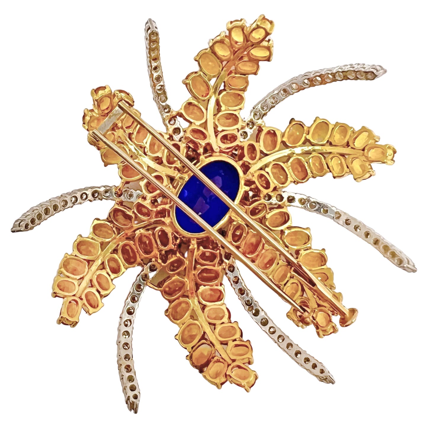 Estate Collection - Tanzanite Yellow Sapphire Diamond Fireworks Brooch