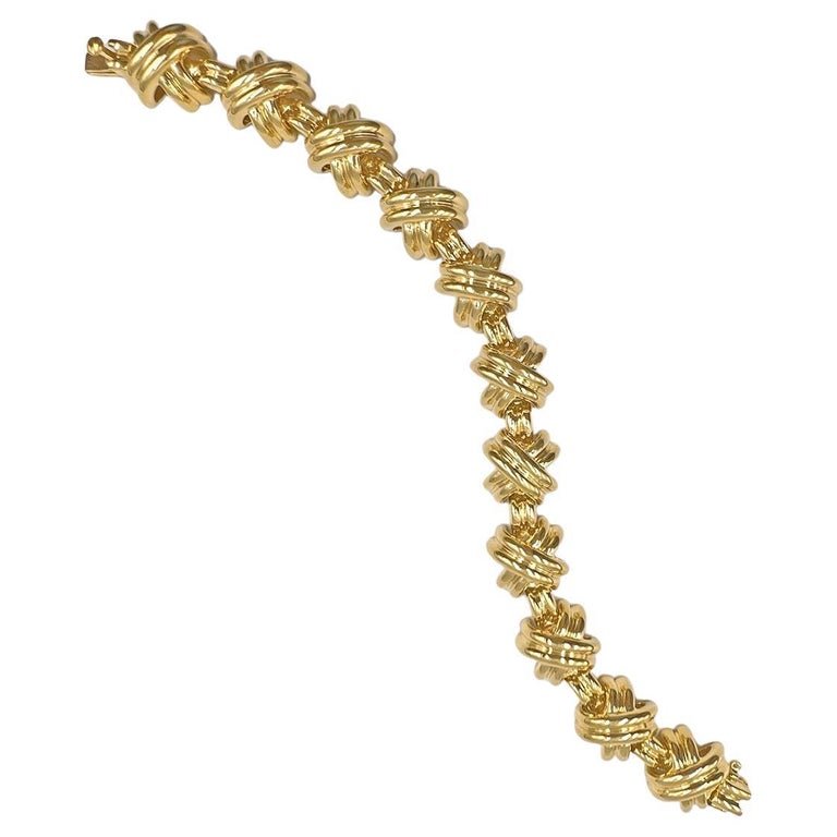 Estate Collection - Tiffany 18k Yellow Gold 'X' Link Bracelet