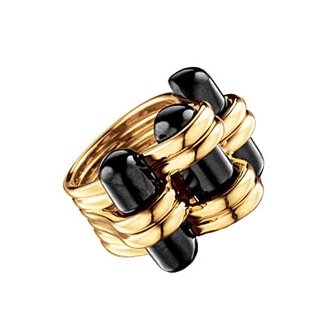 Estate Collection - Verdura 18k Yellow Gold Black Jade Trio Ring
