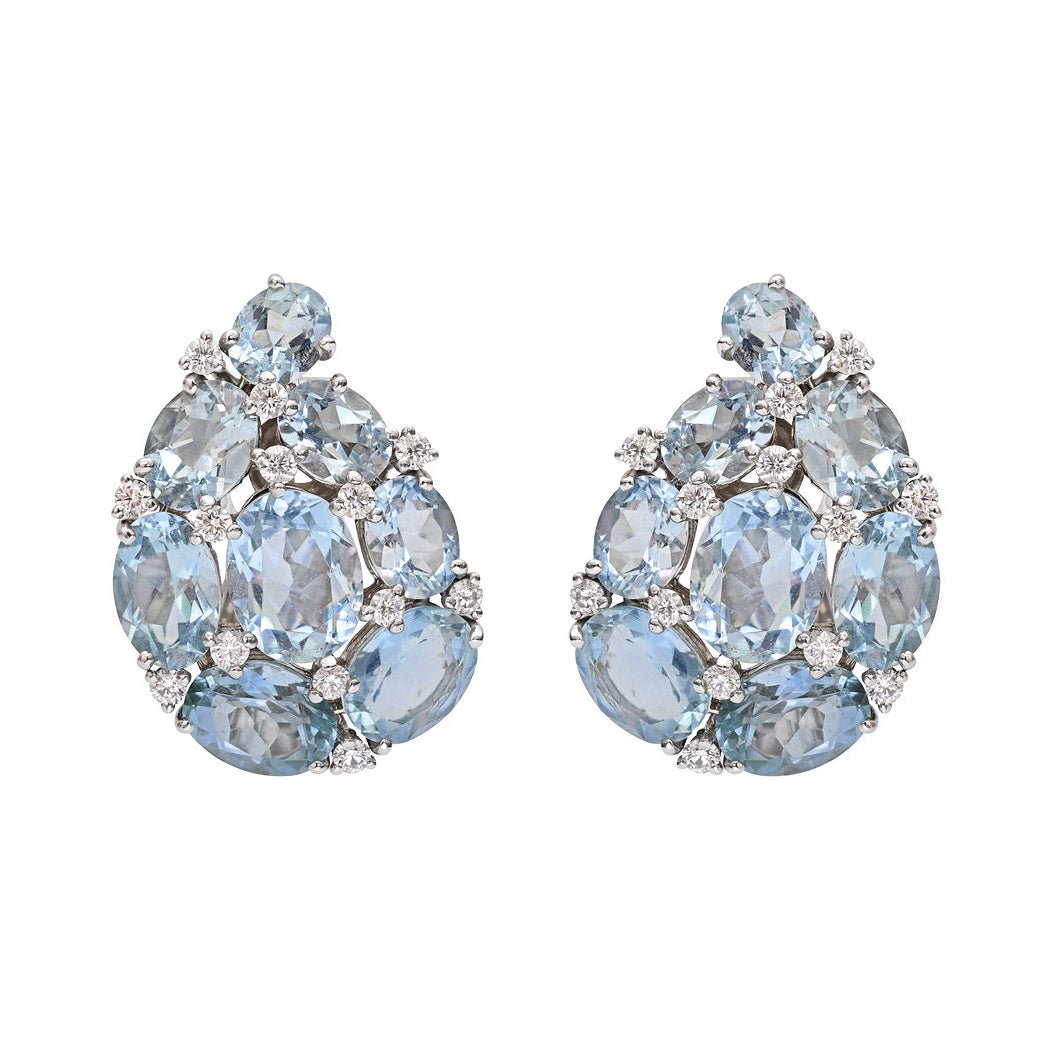Estate Collection - Verdura Aquamarine Diamond Paisley Earrings