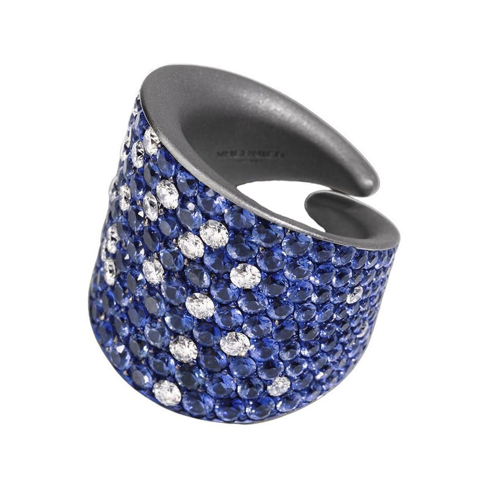 Estate Collection - Vhernier Sapphire Diamond Celeste Volta Ring