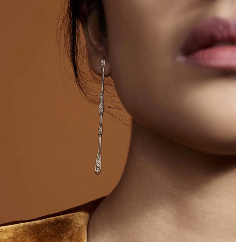 Fernando Jorge - 18k Yellow Gold Diamond Fluid Drop Earrings