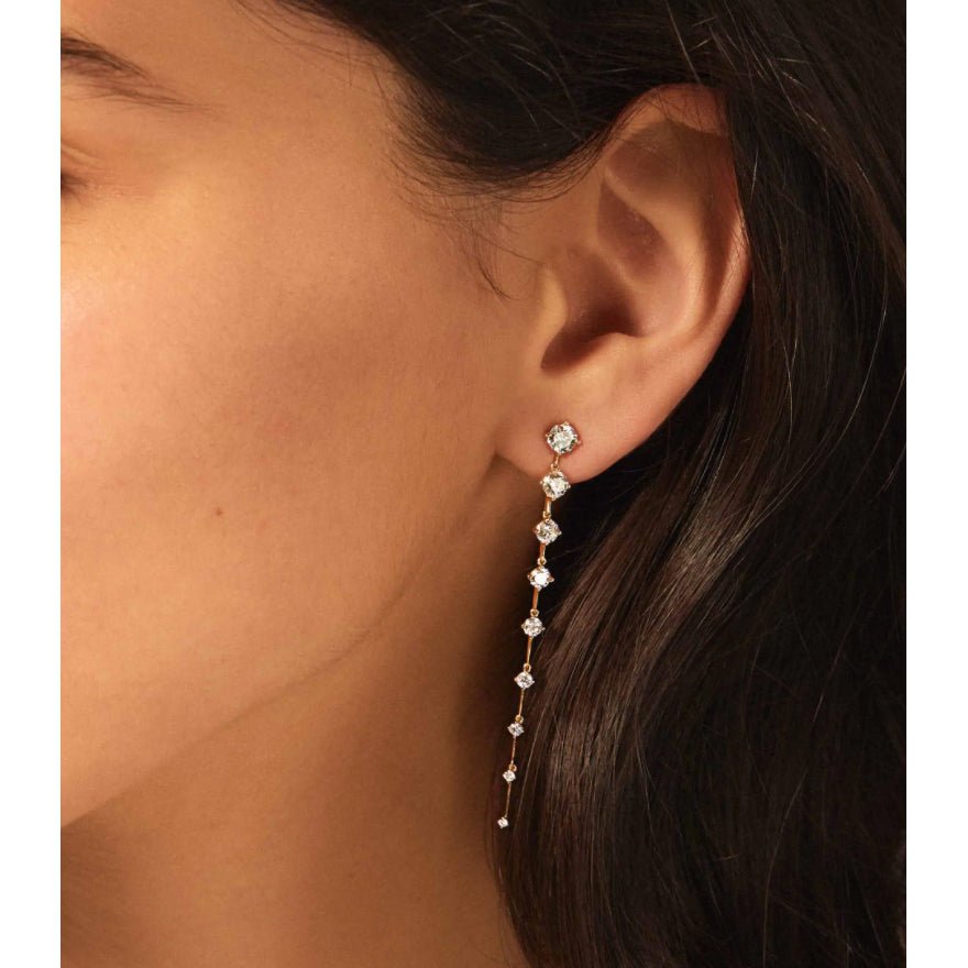 Fernando Jorge - 18k Yellow Gold Diamond Sequence Long Drop Earrings