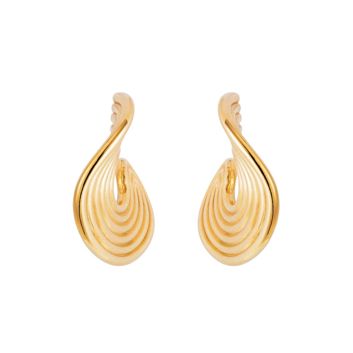 Fernando Jorge - 18k Yellow Gold Stream Lines Hoop Earrings