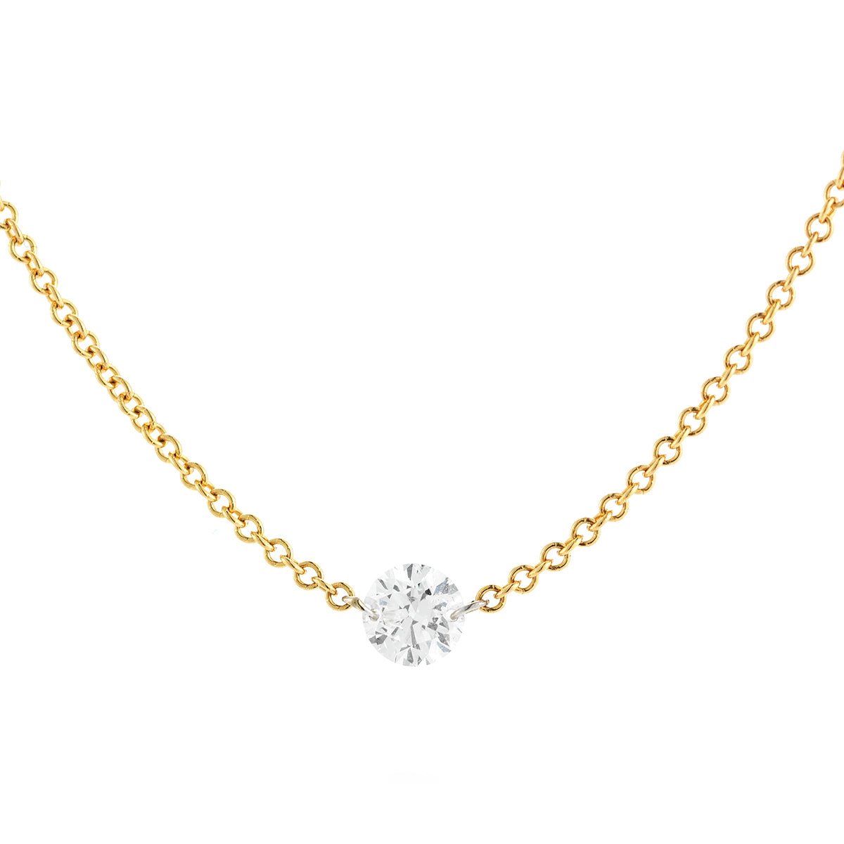 Greenleaf & Crosby - 0.70ct Round Brilliant Diamond Floating Solitaire Pendant