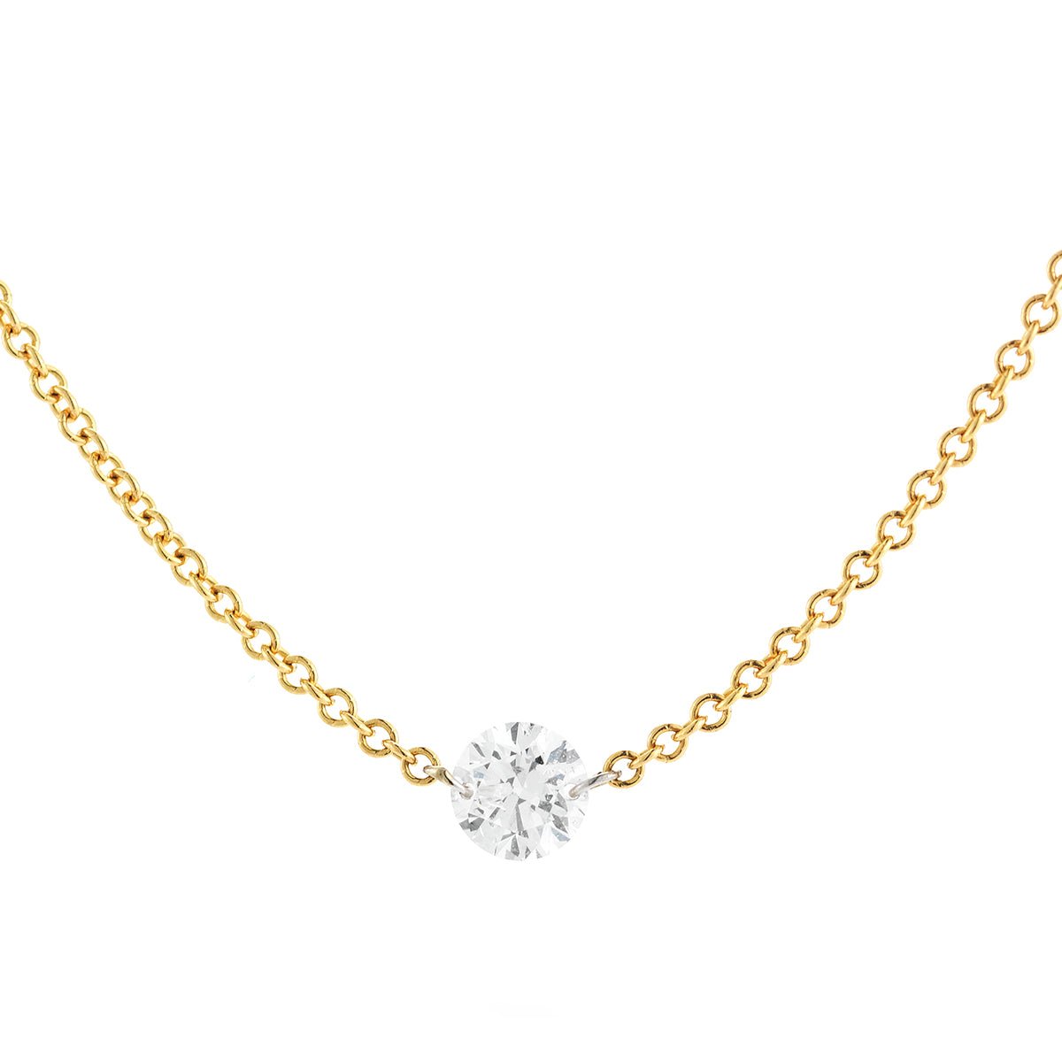 Greenleaf & Crosby - 0.90ct Round Brilliant Diamond Floating Solitaire Pendant