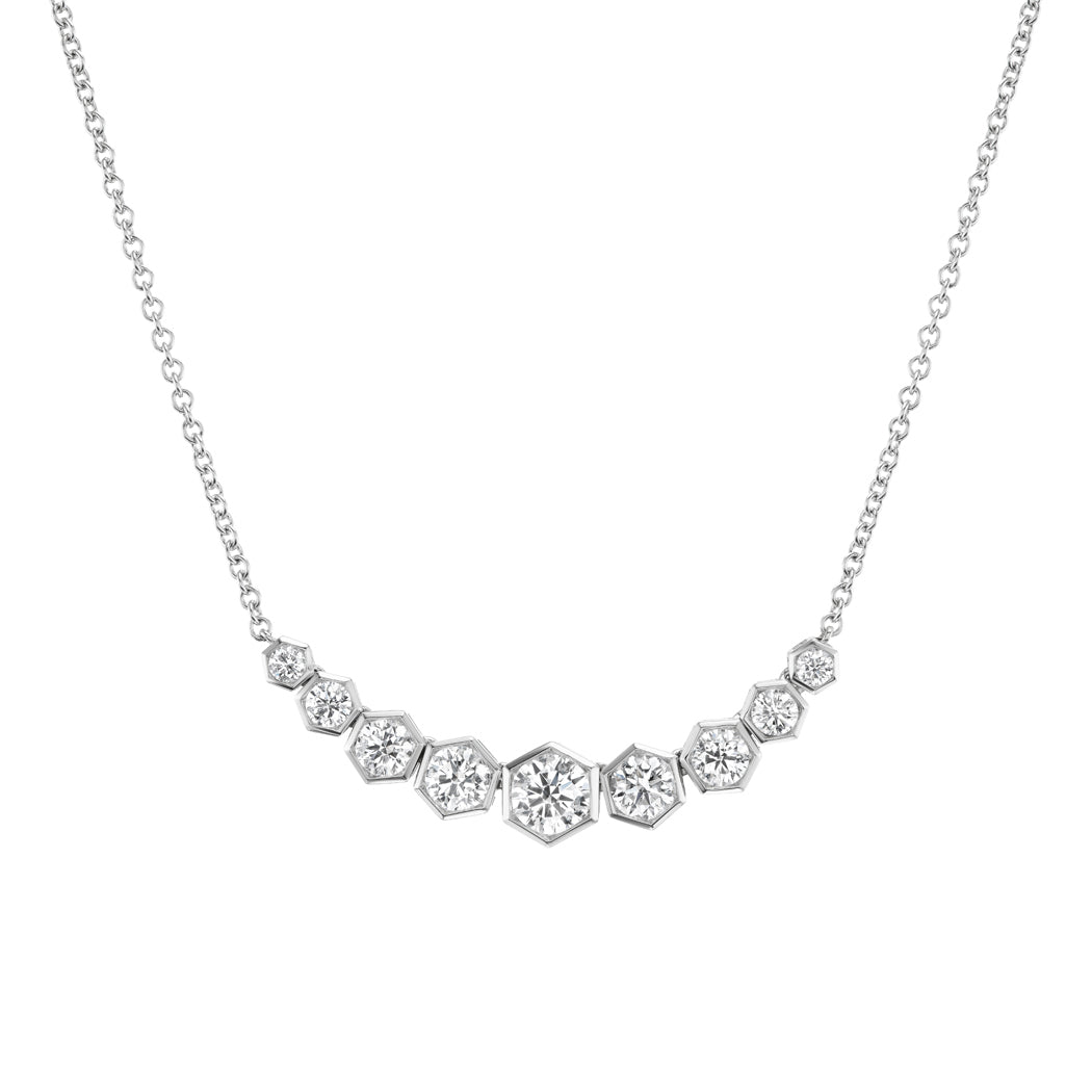 Greenleaf & Crosby - 18k White Gold Graduating Diamond Pendant