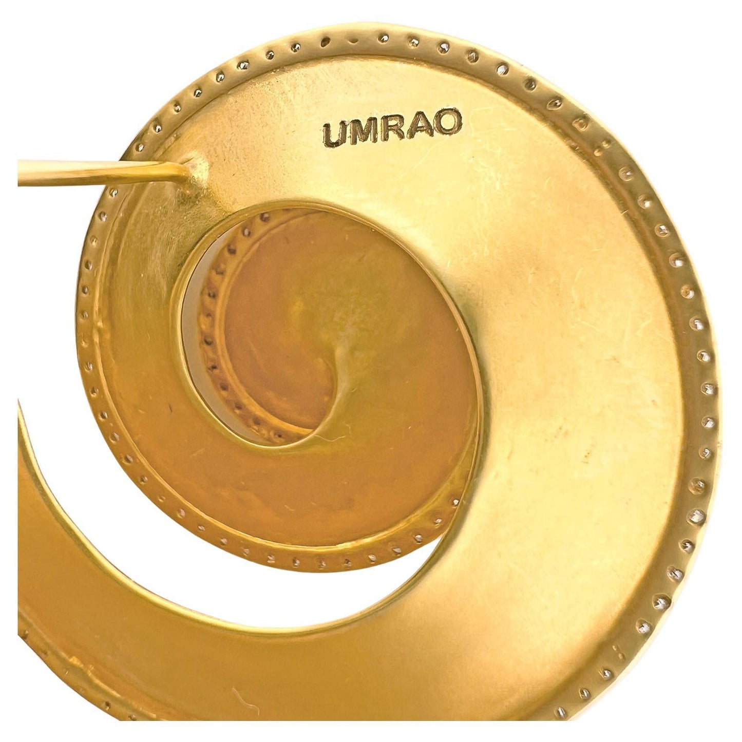 Greenleaf & Crosby - 18k Yellow Gold Diamond Fibonacci Spiral Earrings