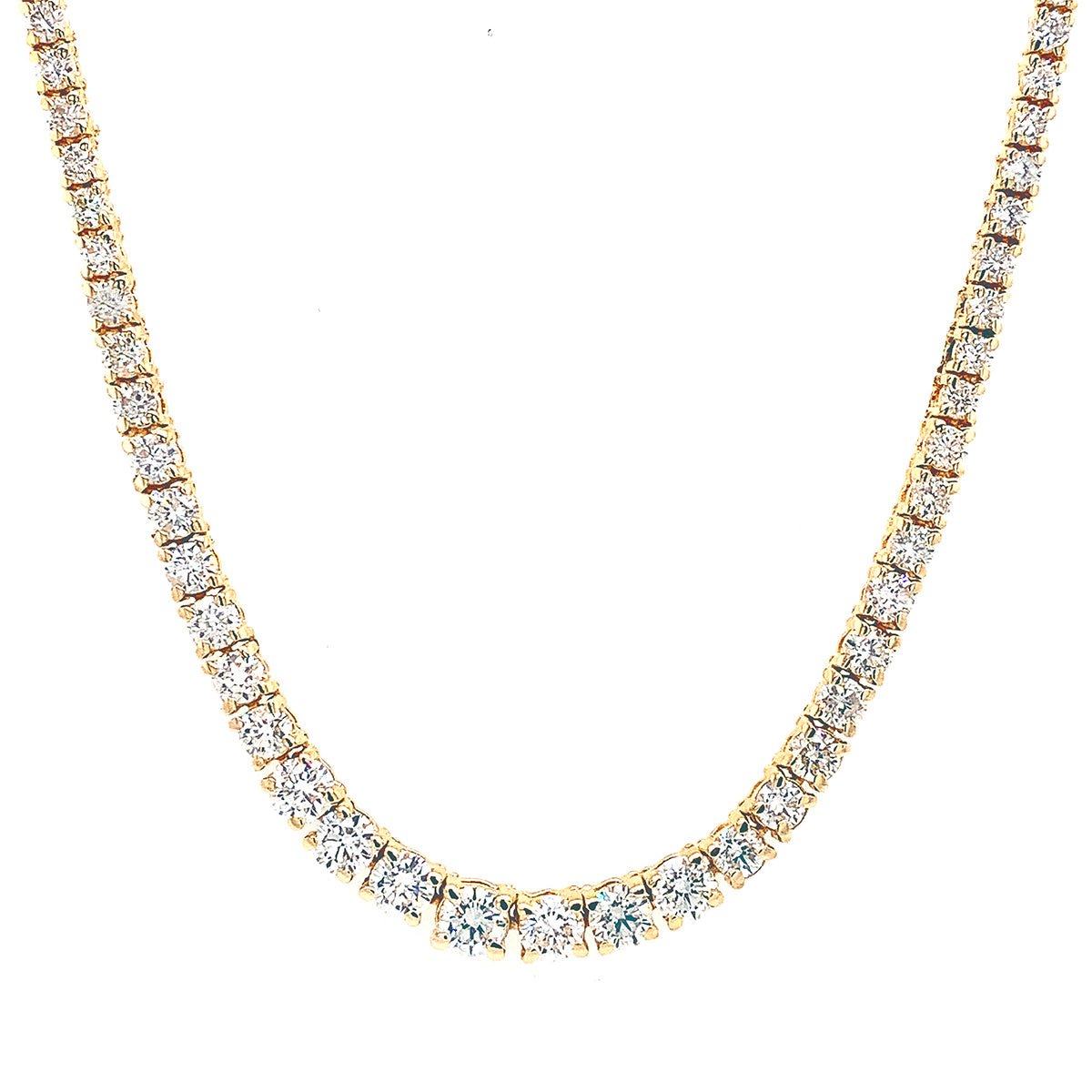 Greenleaf & Crosby - 18k Yellow Gold Diamond Tennis Necklace (4.2ct)