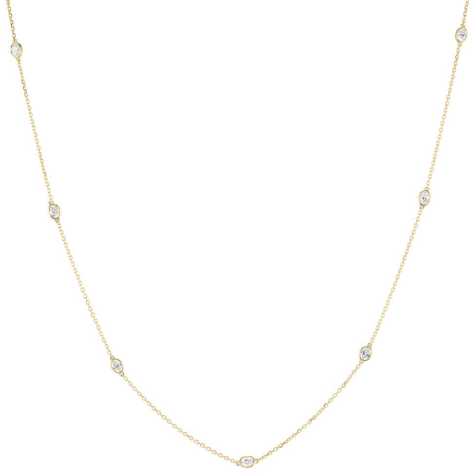 Greenleaf & Crosby - 18k Yellow Gold Marquise Diamond Chain Necklace