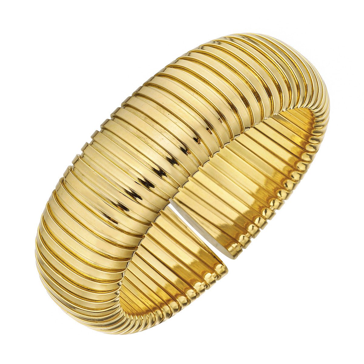 Greenleaf & Crosby - 18k Yellow Gold Tubogas Wide Cuff