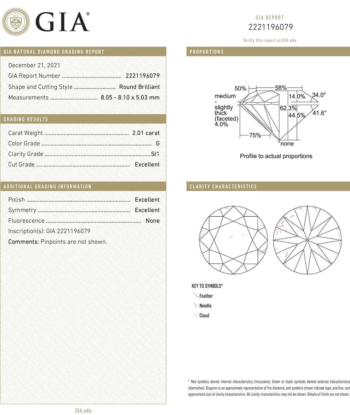 Greenleaf & Crosby - 4.02ct Round Brilliant Diamond Stud Earrings (G/SI1)