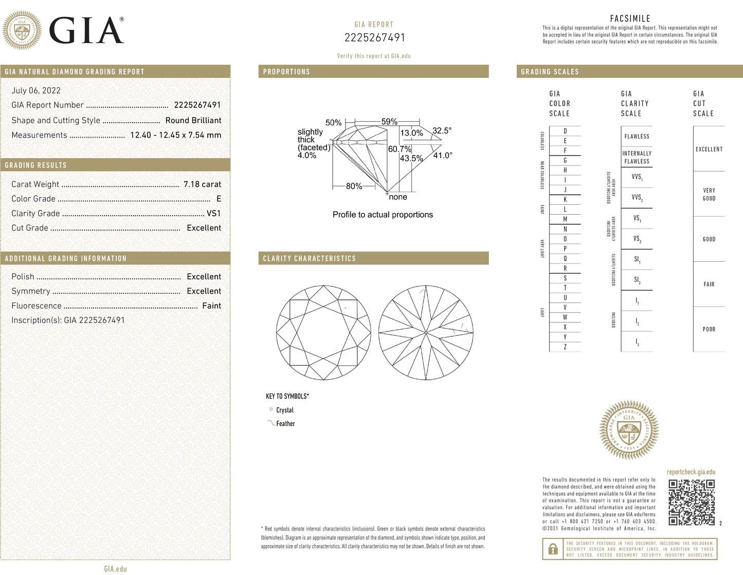 Greenleaf & Crosby - 7.18ct Round Brilliant Diamond Ring (E/VS1)