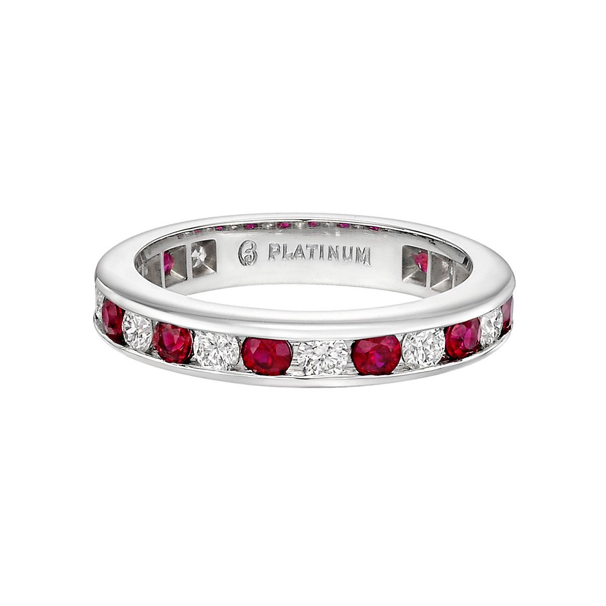 Greenleaf & Crosby - Channel-Set Ruby Diamond Eternity Band