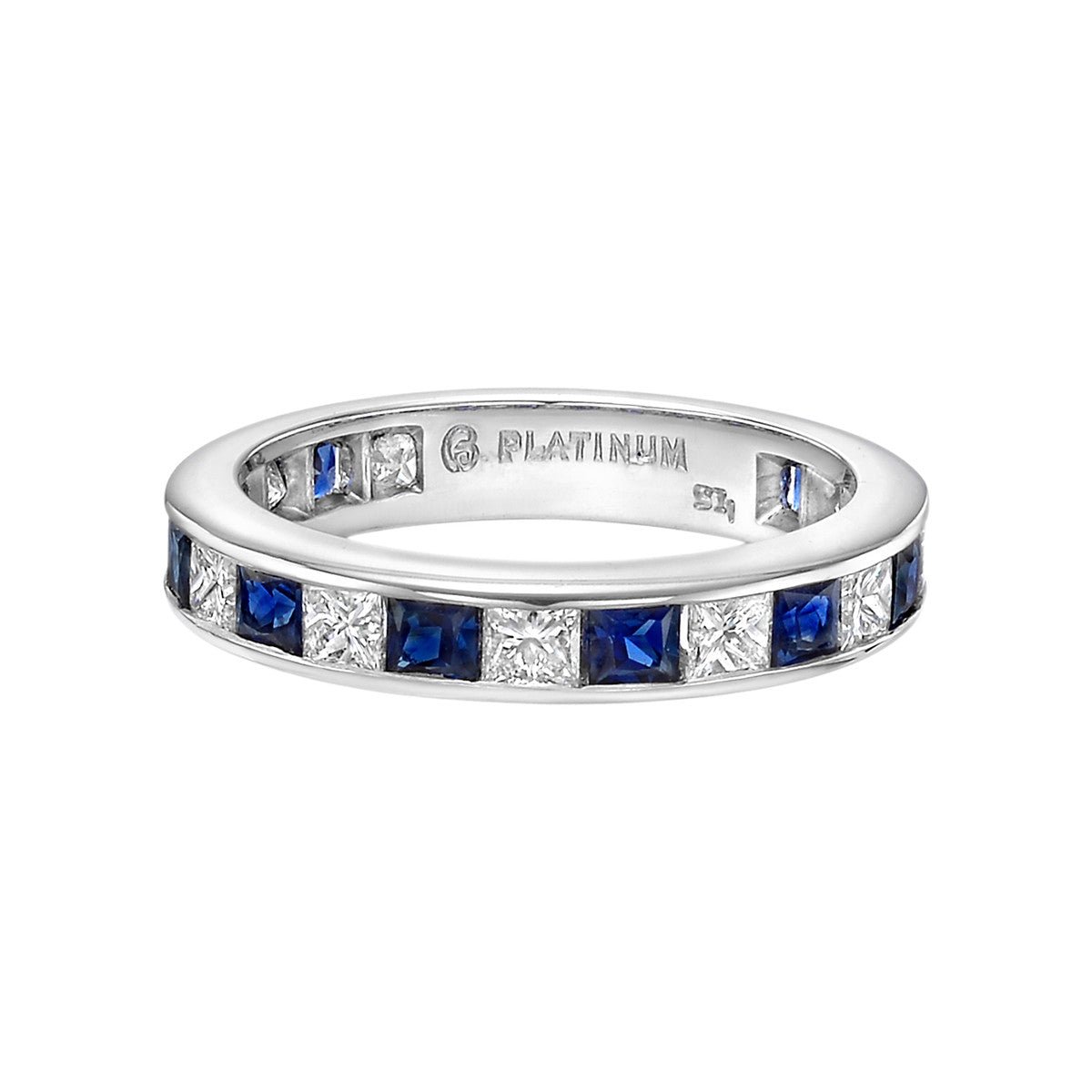Greenleaf & Crosby - Channel-Set Sapphire Diamond Eternity Band