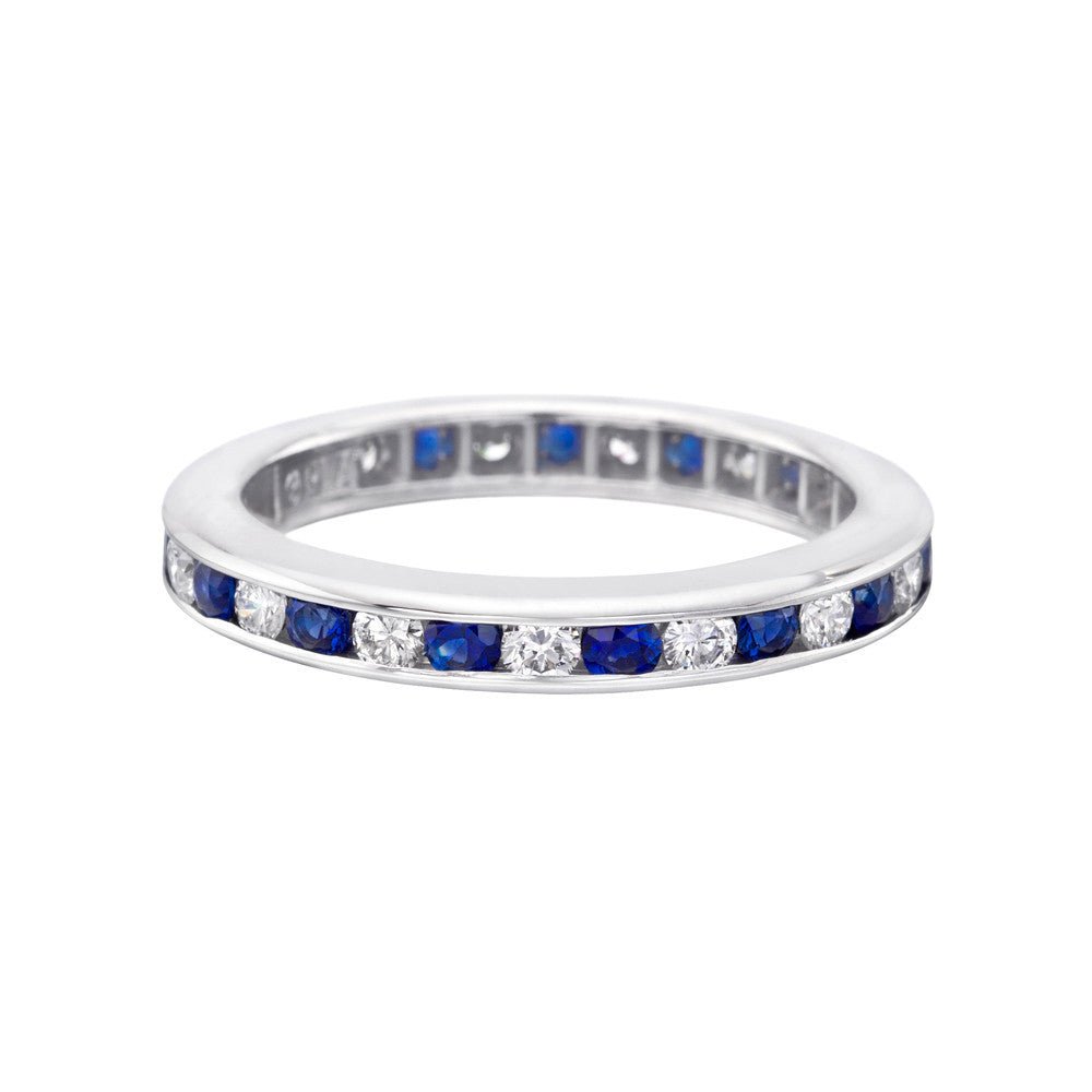 Greenleaf & Crosby - Channel-Set Sapphire Diamond Eternity Band