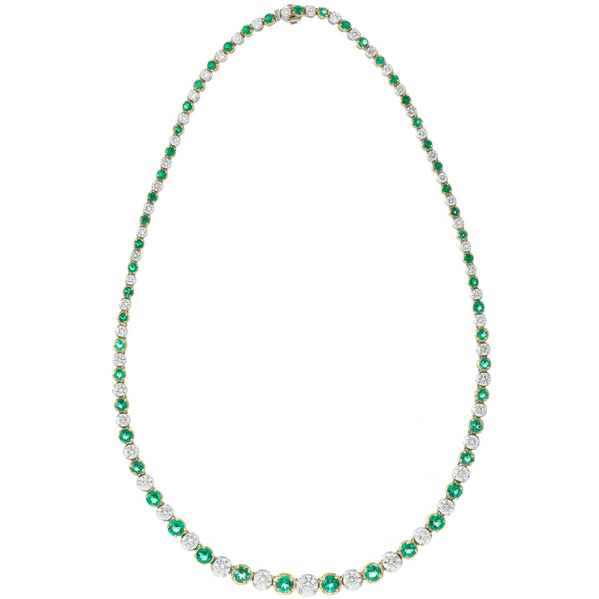Greenleaf & Crosby - Diamond & Emerald Riviera Necklace