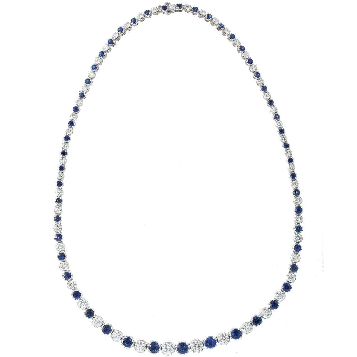 Greenleaf & Crosby - Diamond & Sapphire Riviera Necklace