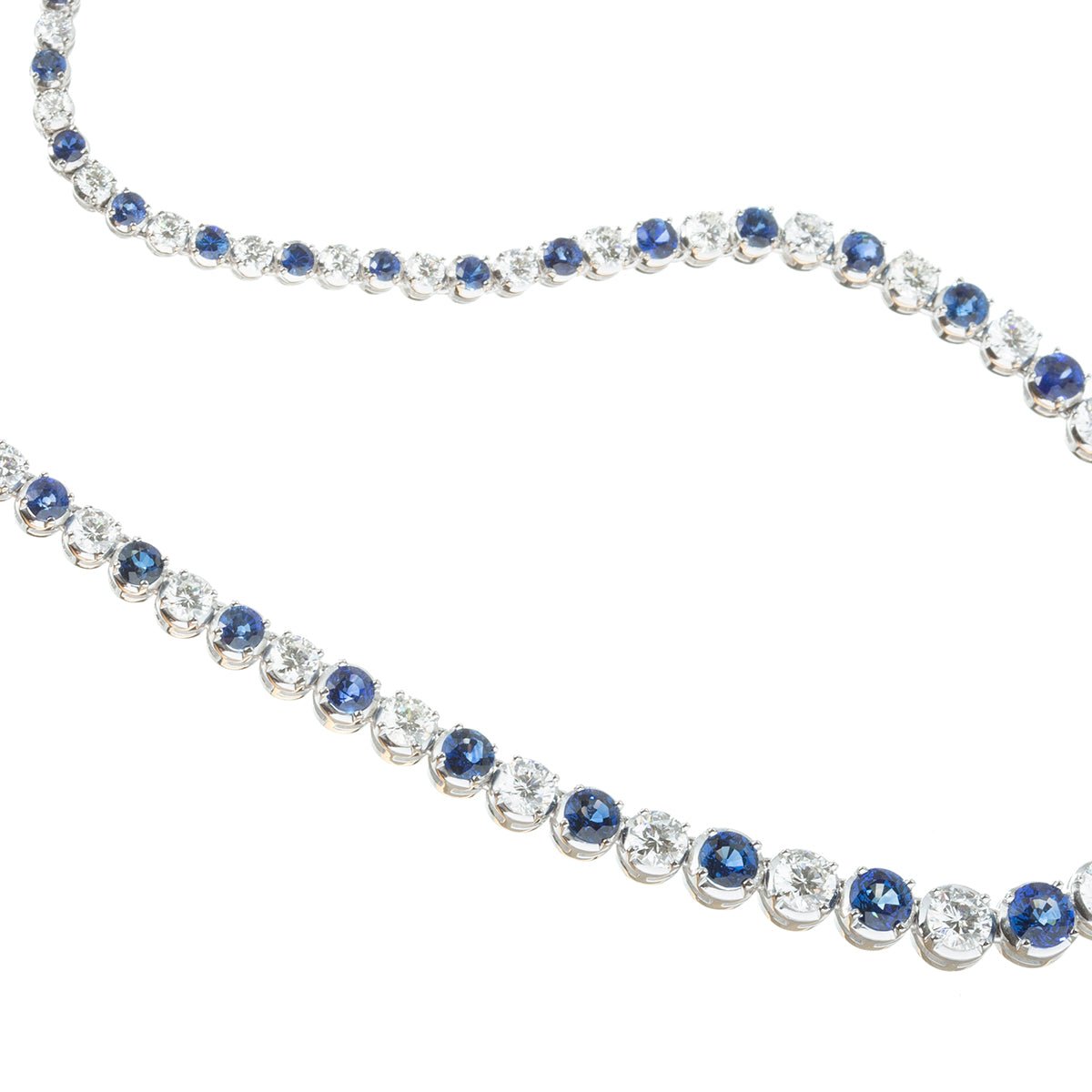 Greenleaf & Crosby - Diamond & Sapphire Riviera Necklace