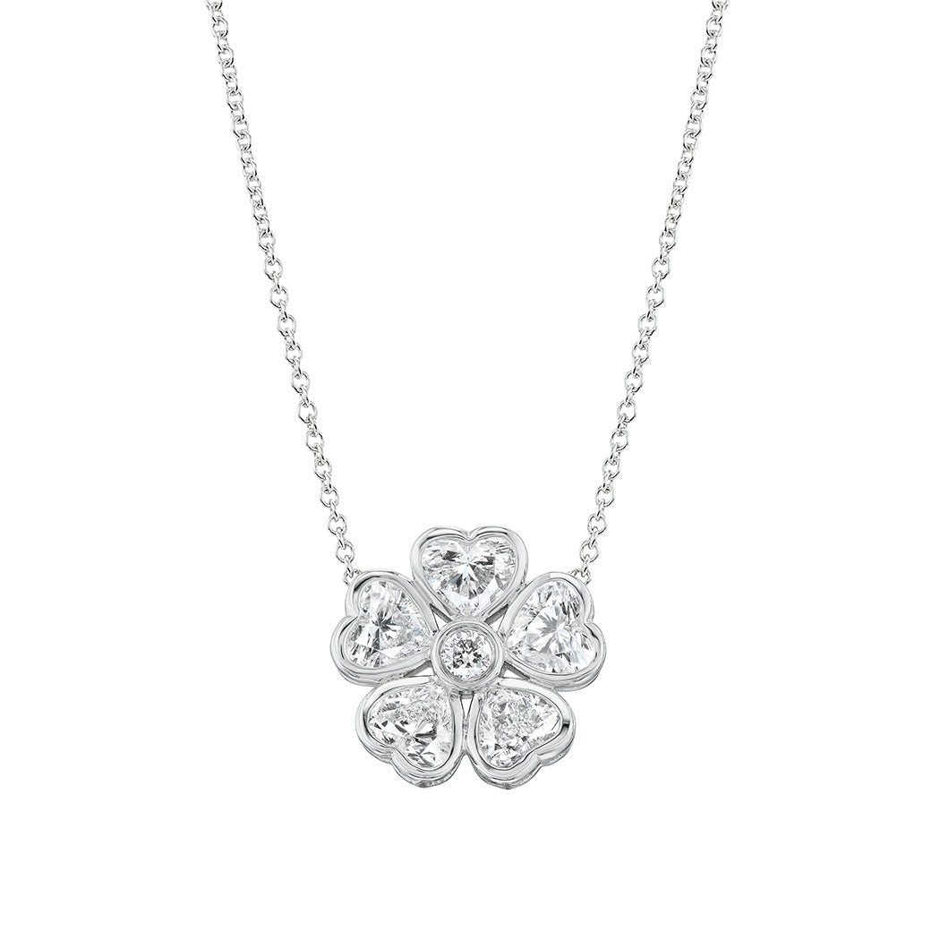 Greenleaf & Crosby - Heart Diamond Flower Cluster Pendant