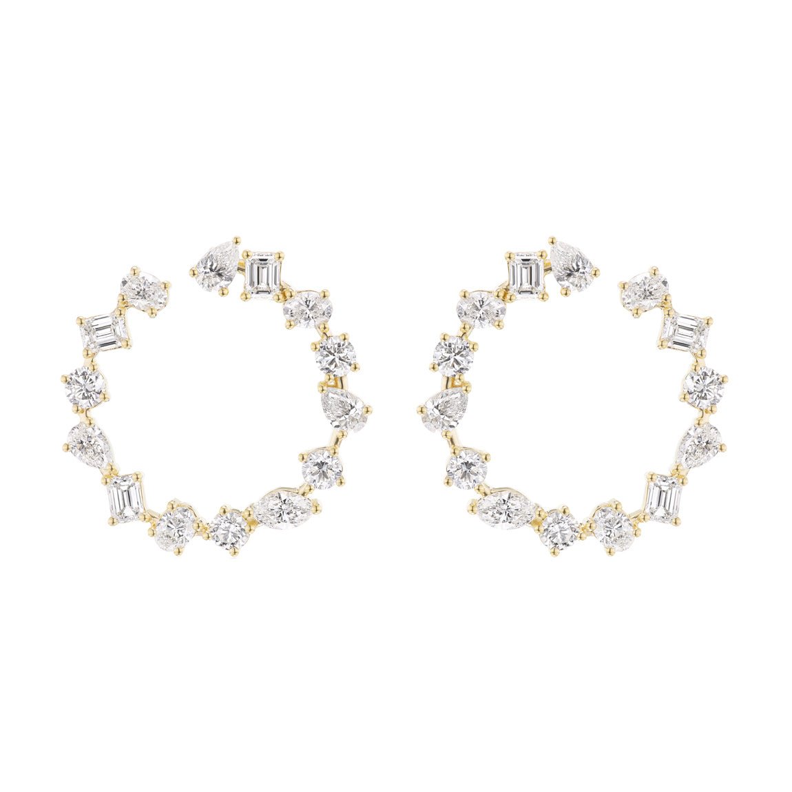 Greenleaf & Crosby - Mixed-Cut Diamond Circle Earrings