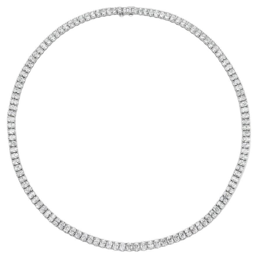 Greenleaf & Crosby - Oval Diamond Line Necklace (18.88ct)