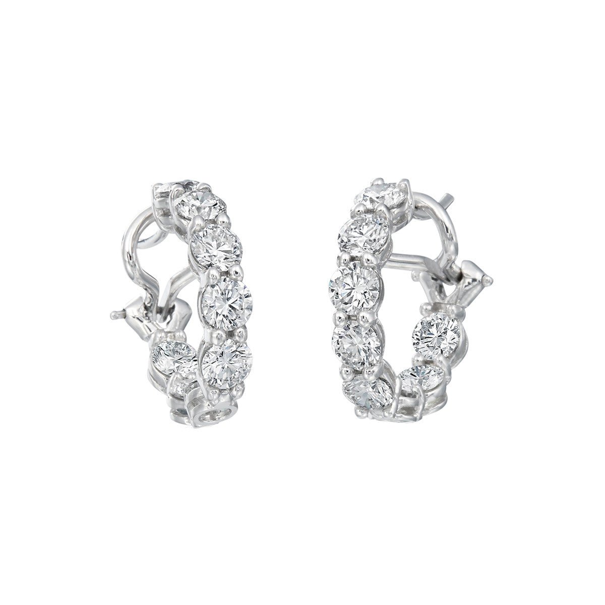 Greenleaf & Crosby - Round Brilliant Diamond Hoop Earrings (3.60ct)