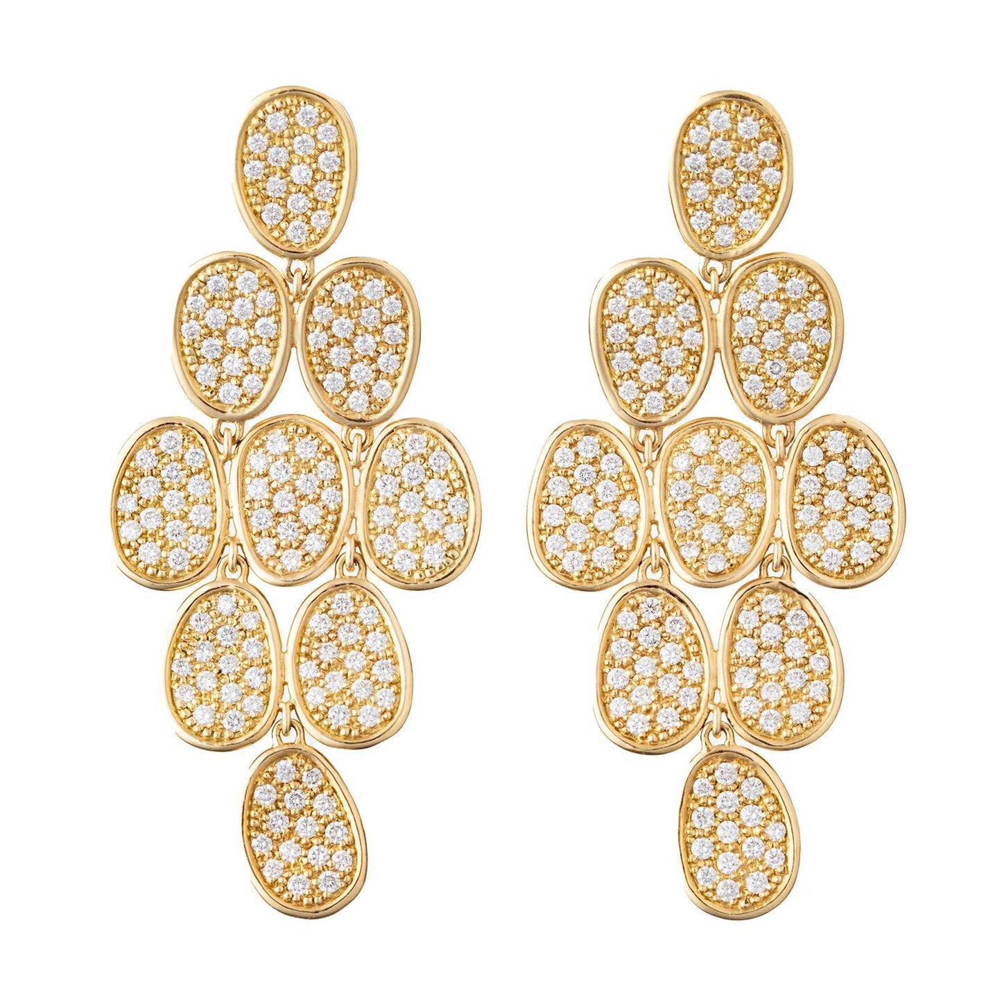 Marco Bicego - 18k Gold Diamond Cascading Link Chandelier Earrings