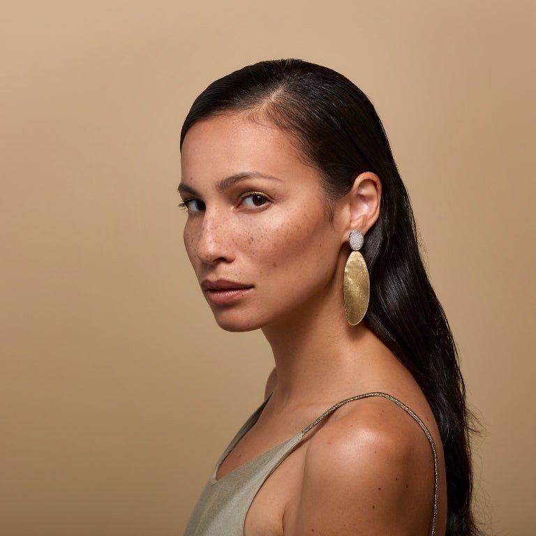 Marco Bicego - 18k Gold Diamond Lunaria Long Drop Earrings