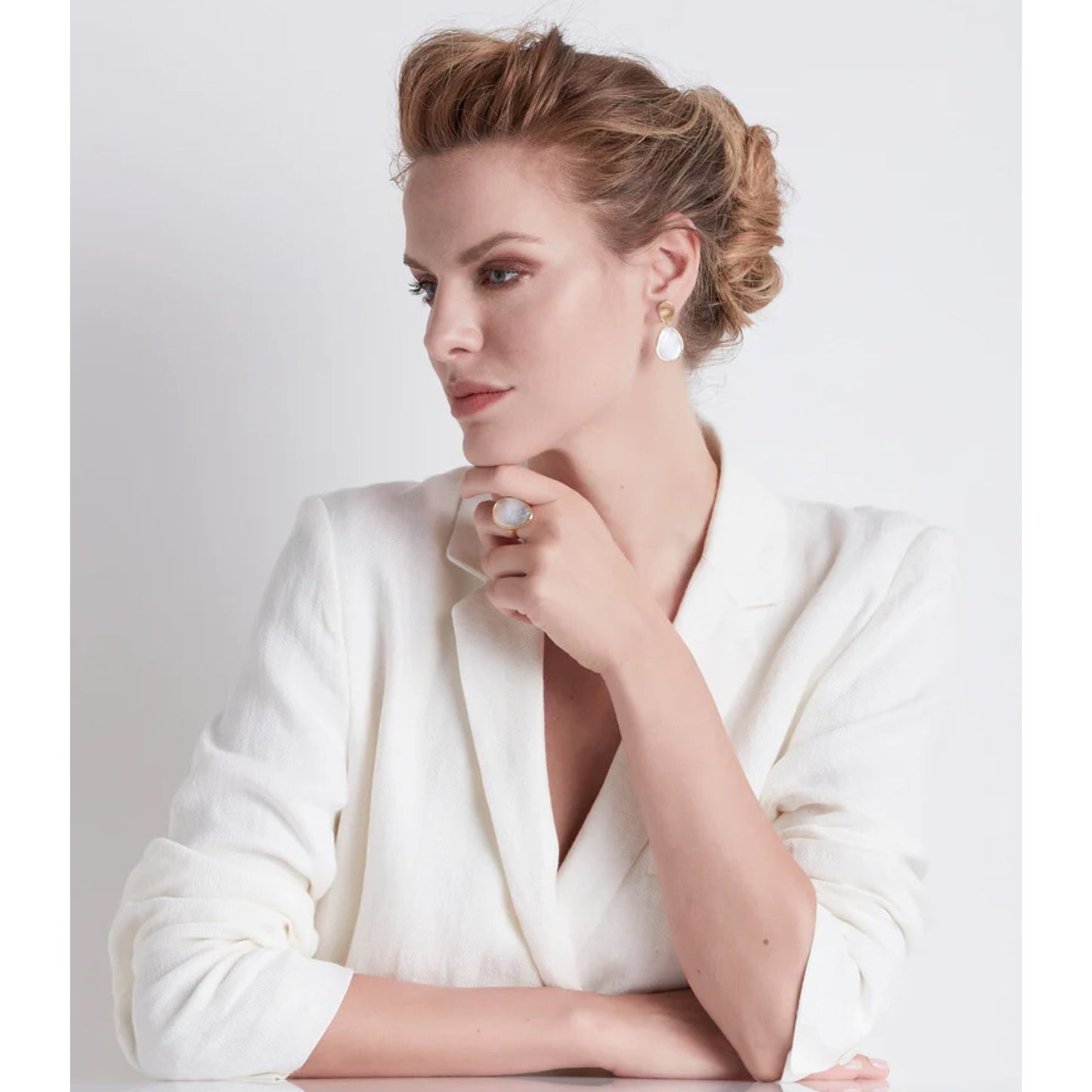 Marco Bicego - 18k Gold Mother-of-Pearl Lunaria Drop Earrings