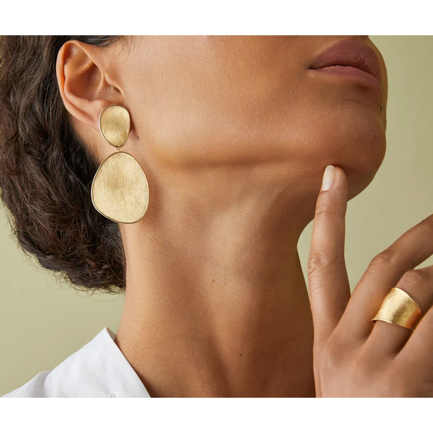 Marco Bicego - Large 18k Yellow Gold Lunaria Drop Earrings