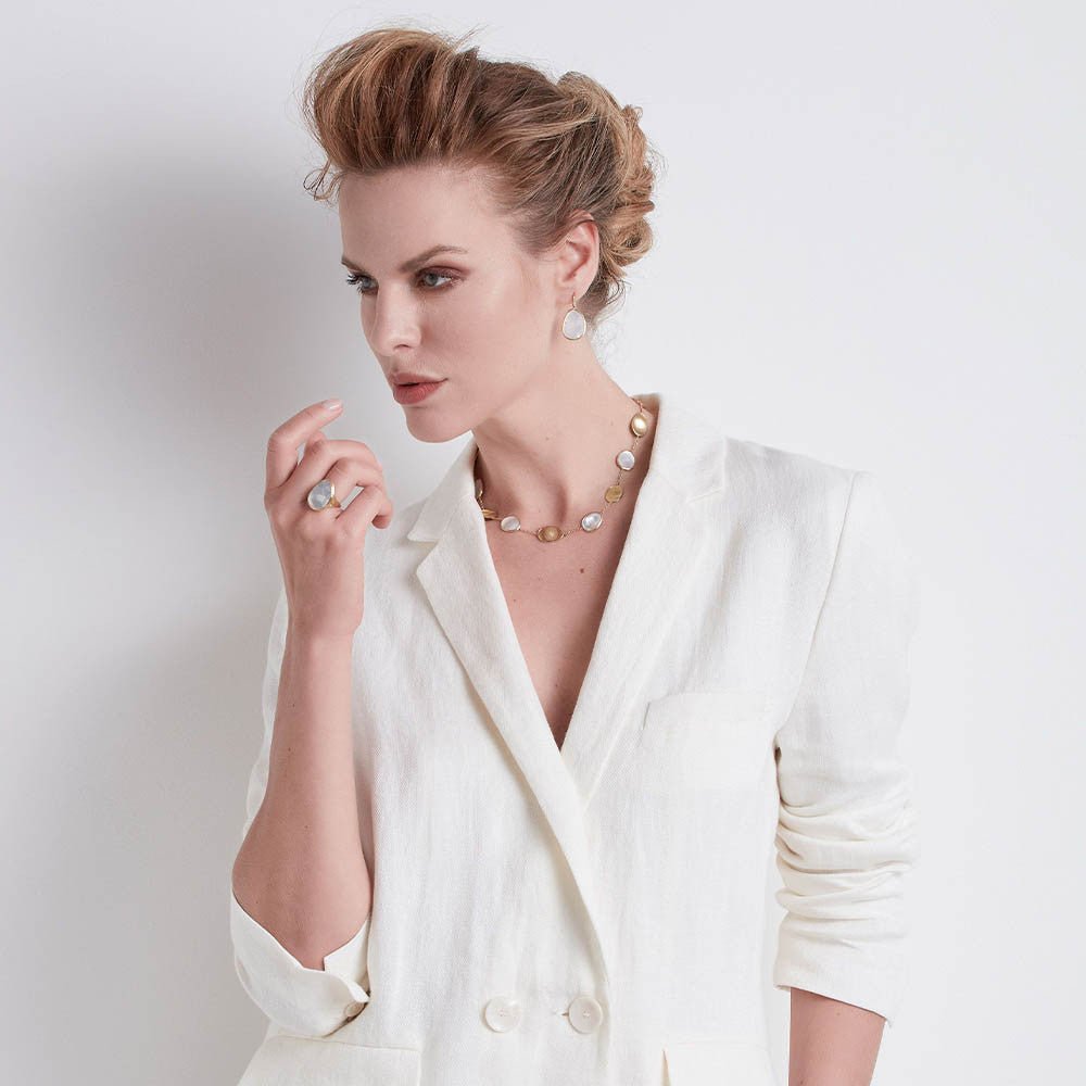 Marco Bicego - Mother-of-Pearl Diamond Lunaria Drop Earrings