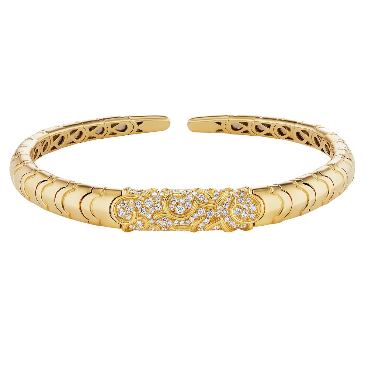 Marina B - 18k Yellow Gold Diamond Onda Collar Necklace