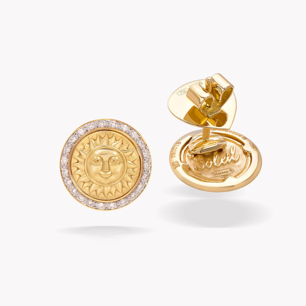 Marina B - 18k Yellow Gold Diamond Soleil Stud Earrings