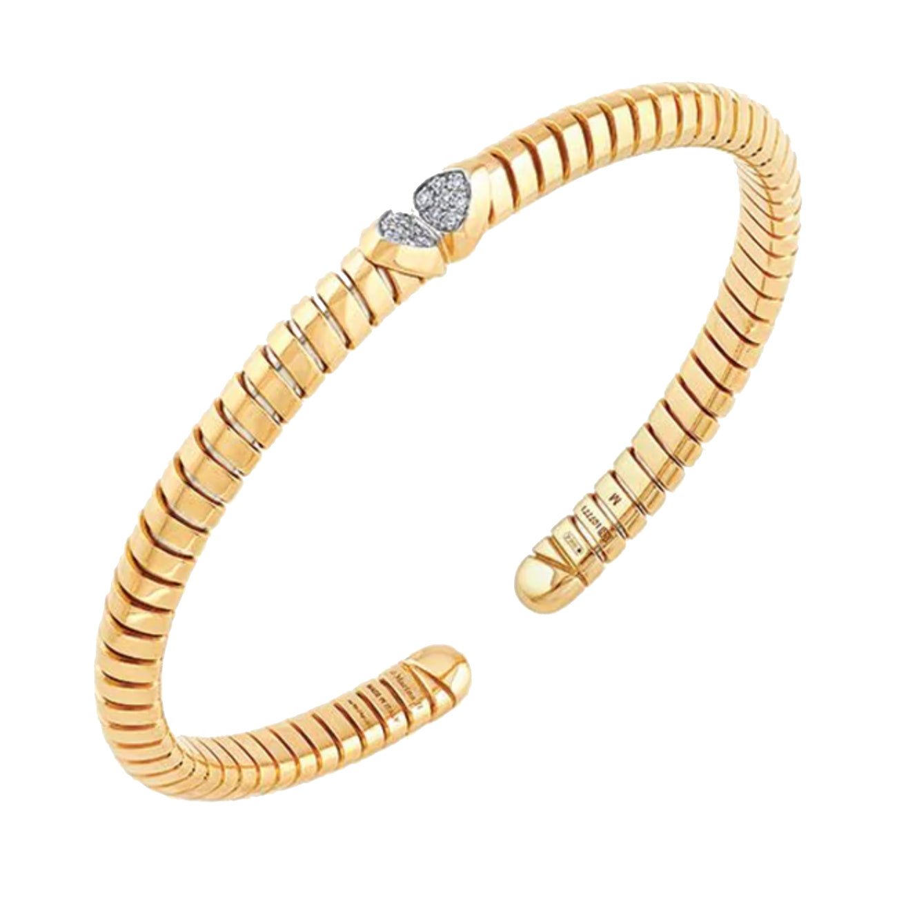 Marina B - 18k Yellow Gold Diamond Trisolina Bangle Bracelet