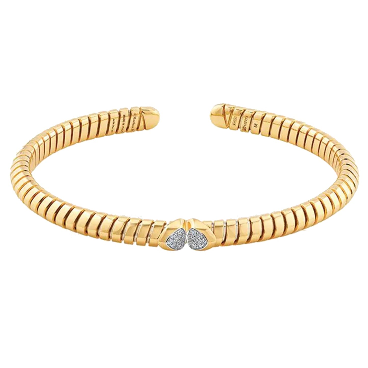 Marina B - 18k Yellow Gold Diamond Trisolina Bangle Bracelet