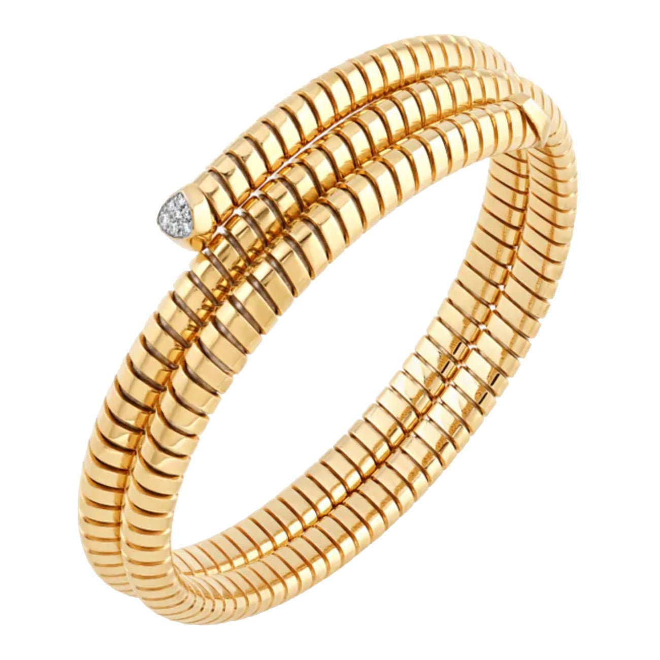 Marina B - 18k Yellow Gold Diamond Trisolina Cuff