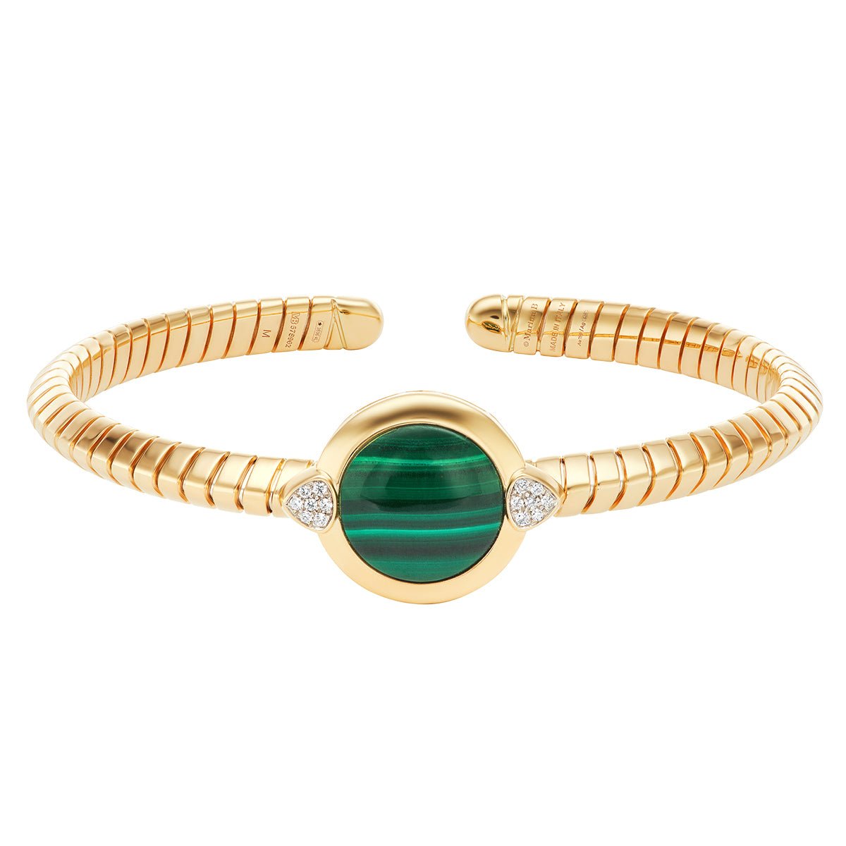 Marina B - 18k Yellow Gold Malachite Soleil Bangle