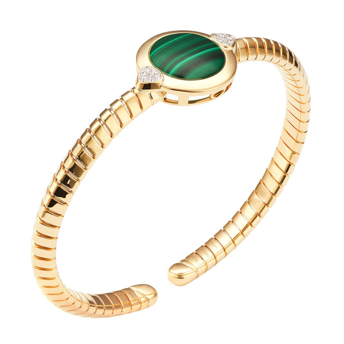 Marina B - 18k Yellow Gold Malachite Soleil Bangle