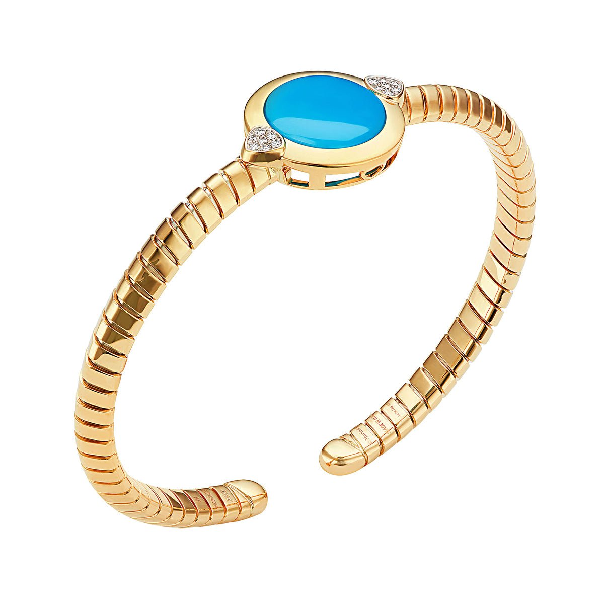 Marina B - 18k Yellow Gold Turquoise Soleil Bangle
