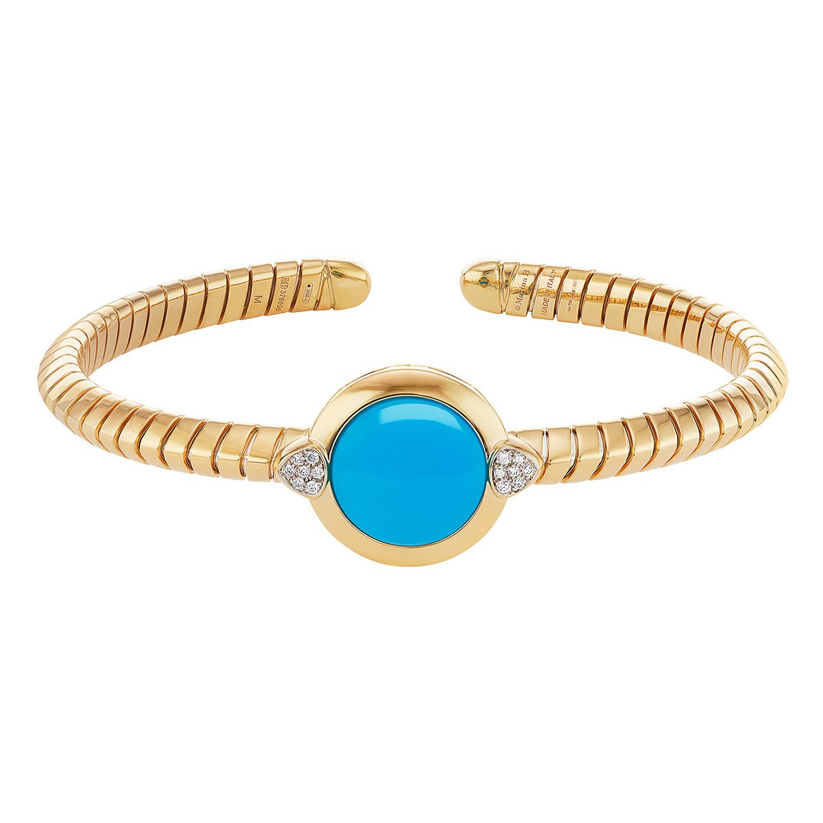 Marina B - 18k Yellow Gold Turquoise Soleil Bangle