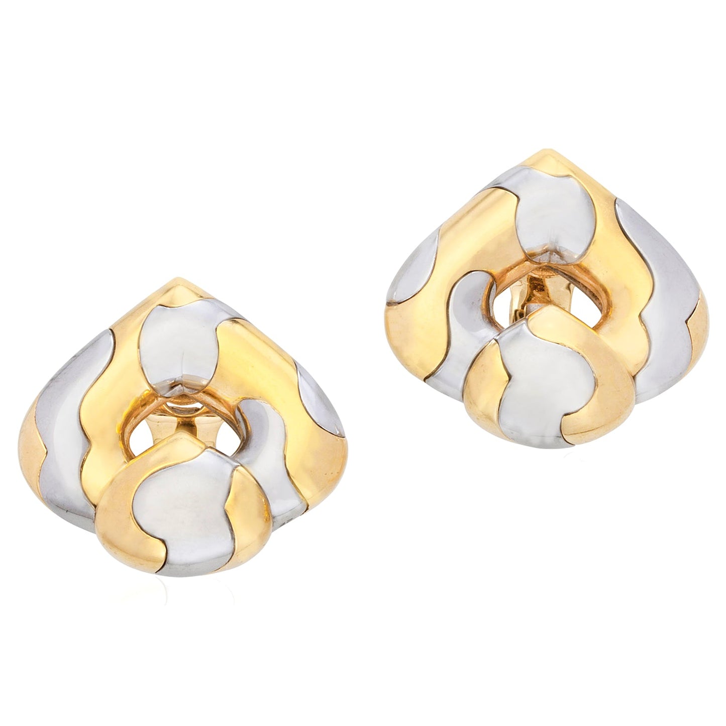 Marina B - Estate 18k Yellow Gold Steel Pardy Earrings