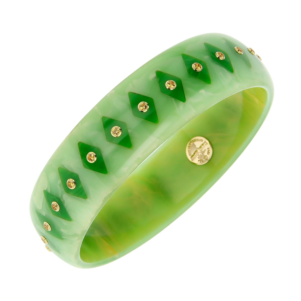 Mark Davis - Green Bakelite Yellow Sapphire "Penelope" Bangle