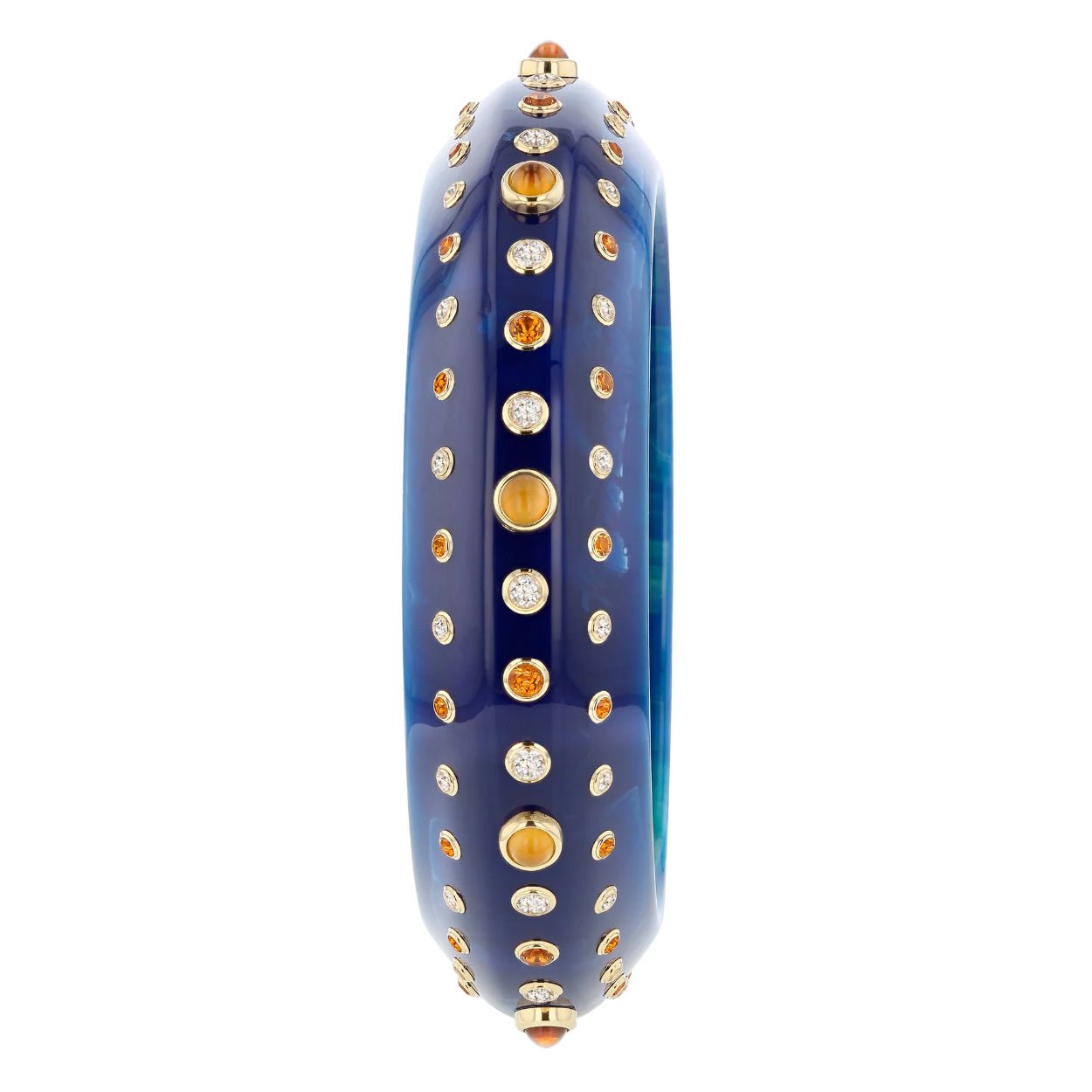 Mark Davis - Marbled Blue Bakelite Gemstone "Claude" Bangle