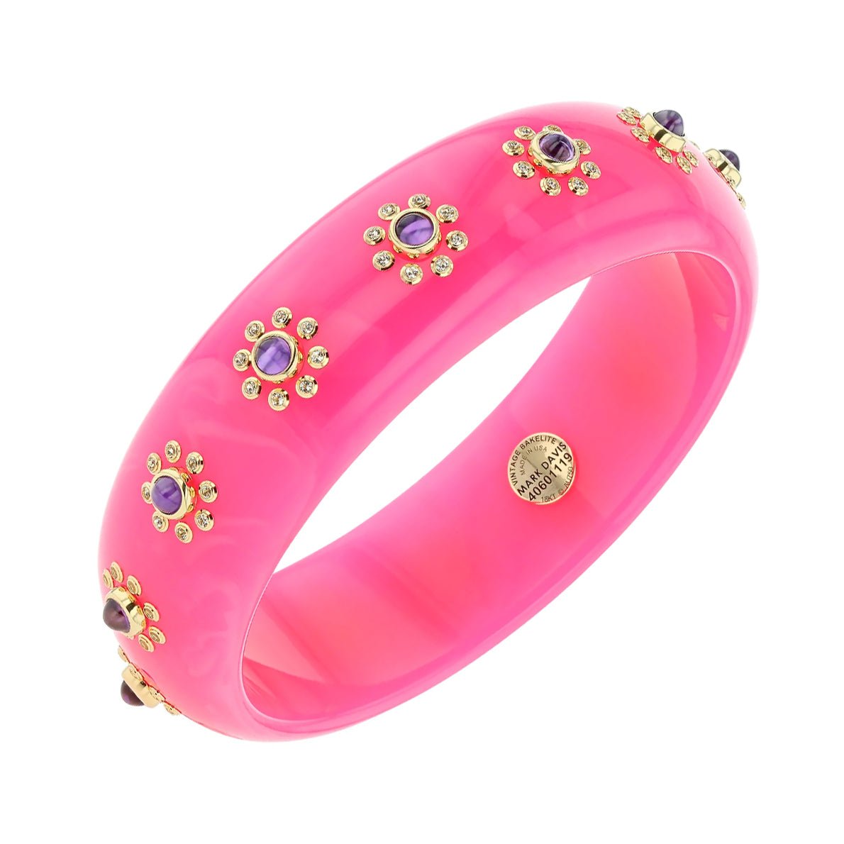 Pink Enamel Bangle Bracelet