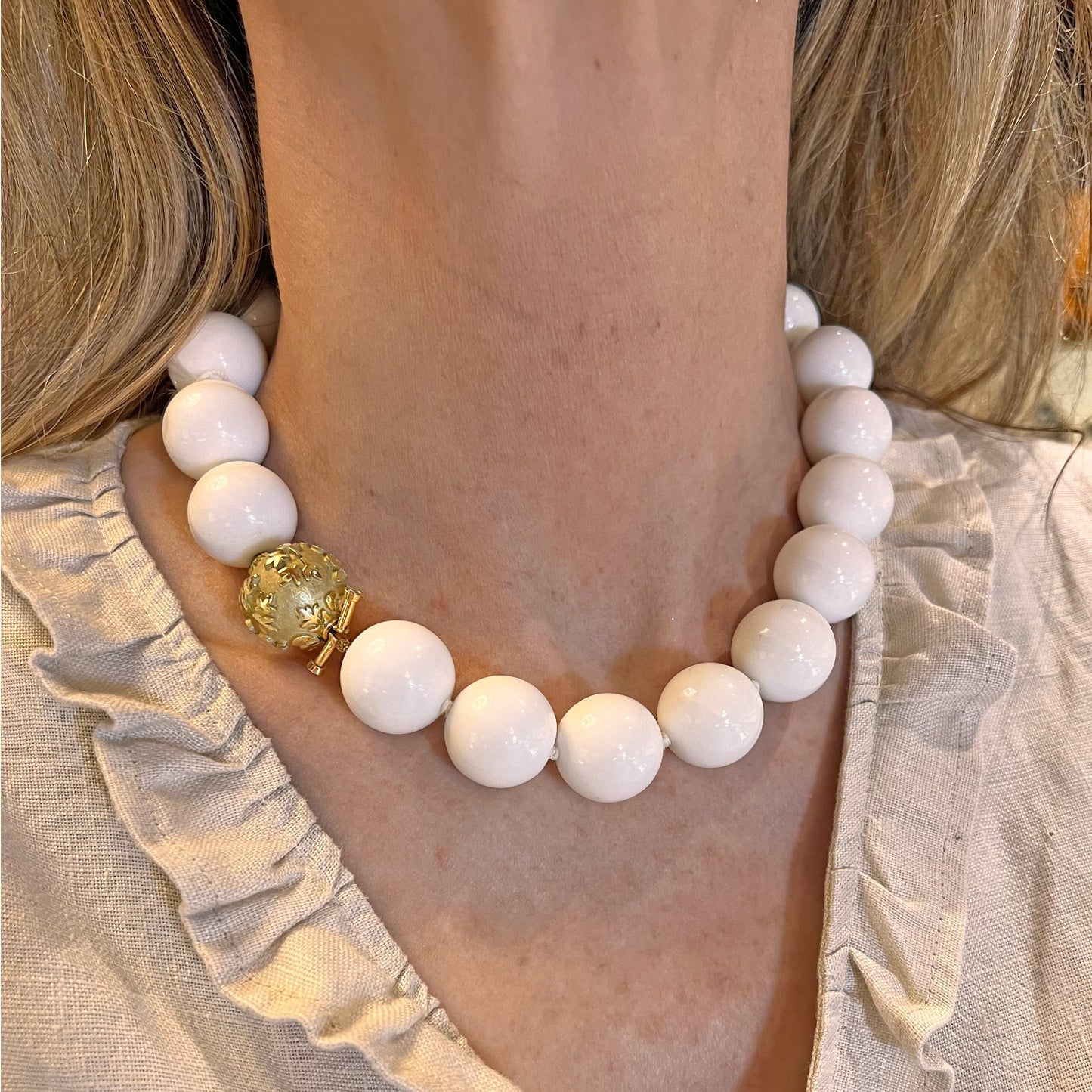 Nicholas Varney - Cocholong 18k Yellow Gold Bead Necklace